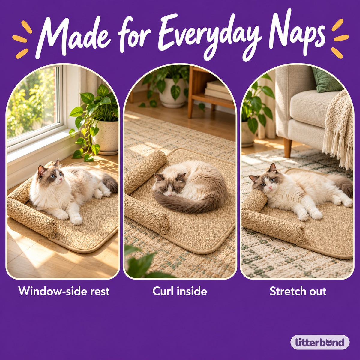 Tan Woven Bed for Naps - cozy at home