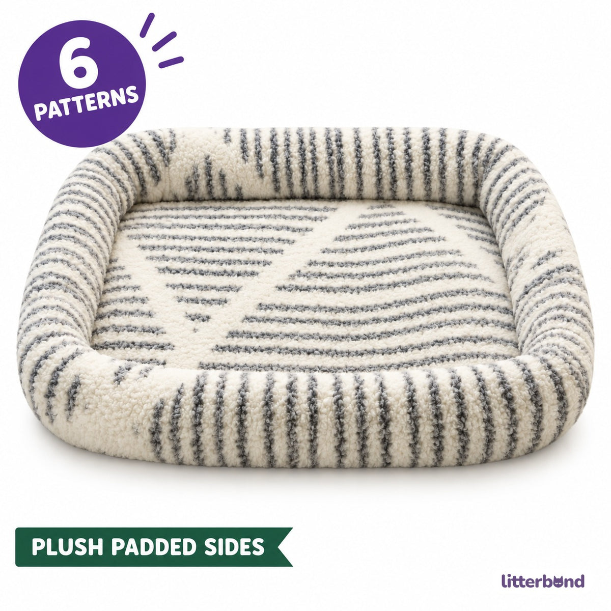 Patterned Bolster Bed for Naps