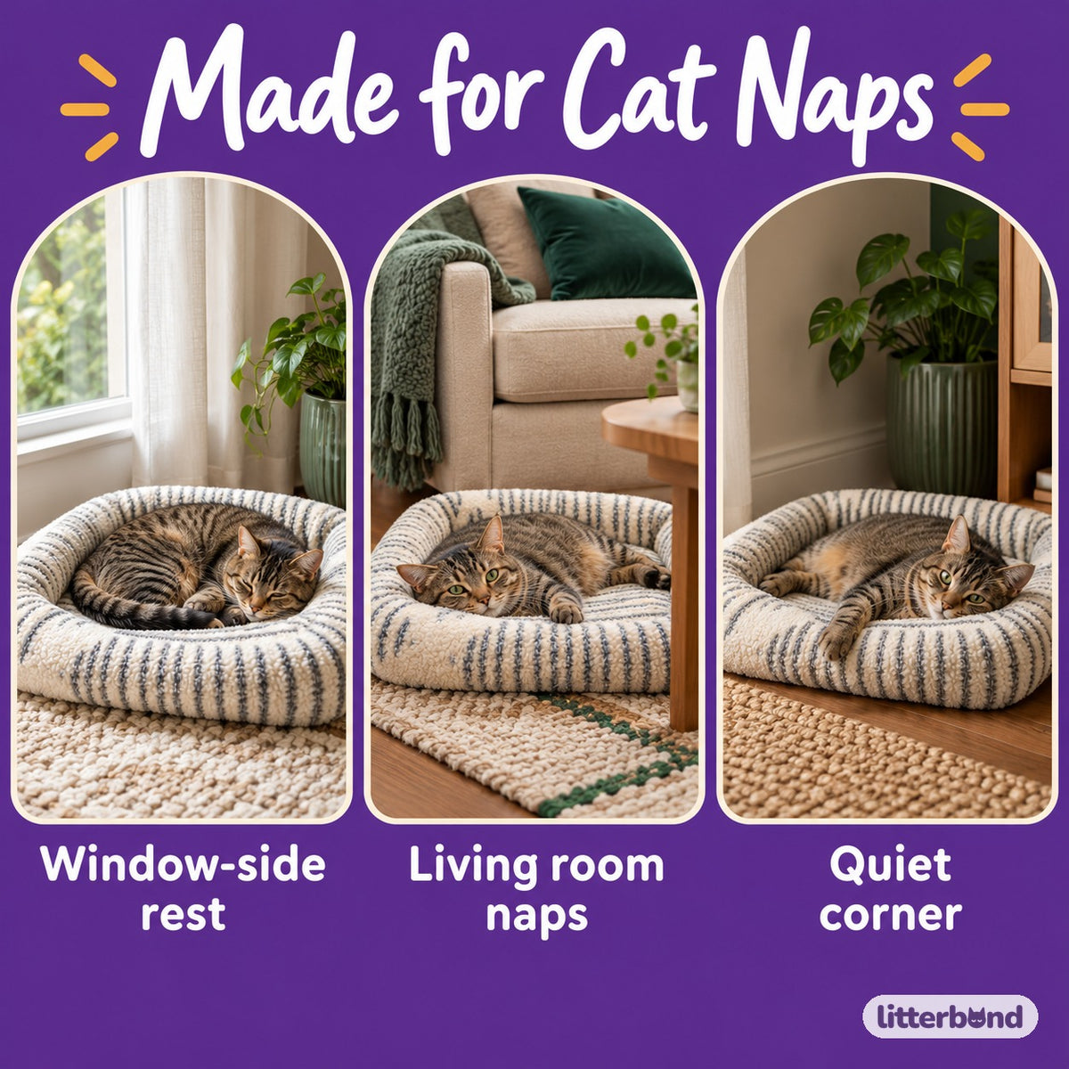 Patterned Bolster Bed for Naps - cozy at home