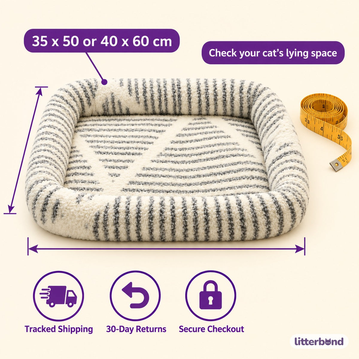 Patterned Bolster Bed for Naps - size and details