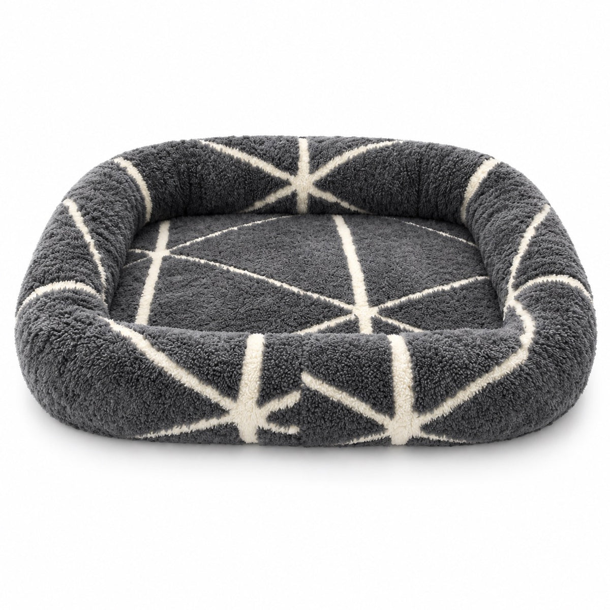Patterned Bolster Bed for Naps - Charcoal Diamond