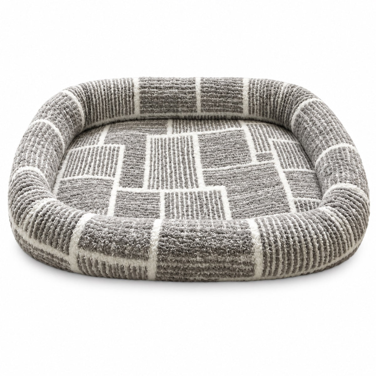 Patterned Bolster Bed for Naps - Gray White Maze