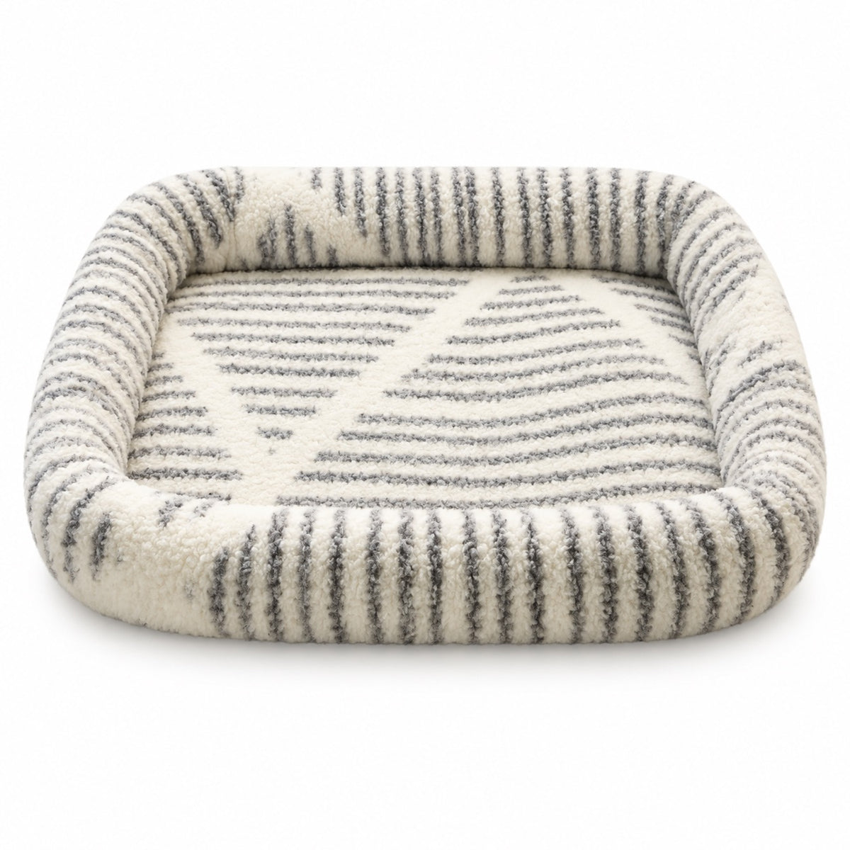 Patterned Bolster Bed for Naps - Gray White Stripe