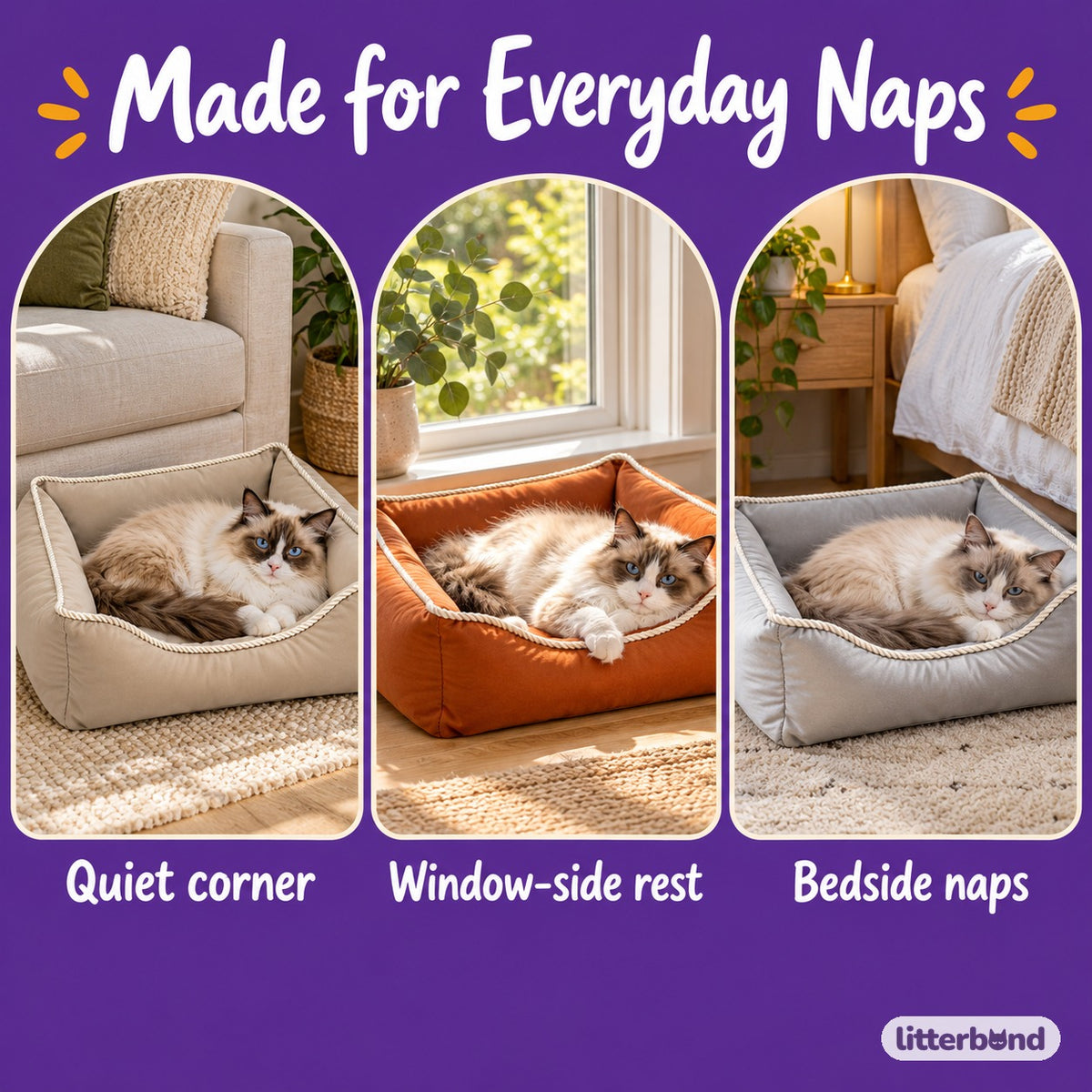 Rope Trim Sofa Bed for Naps - cozy at home