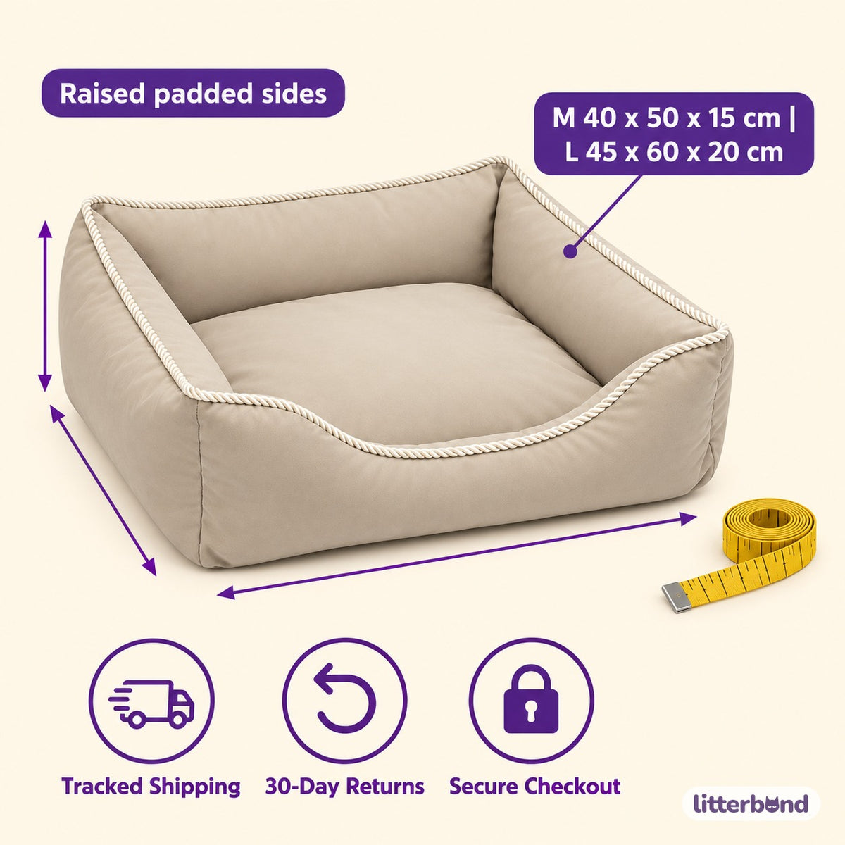 Rope Trim Sofa Bed for Naps - size and details