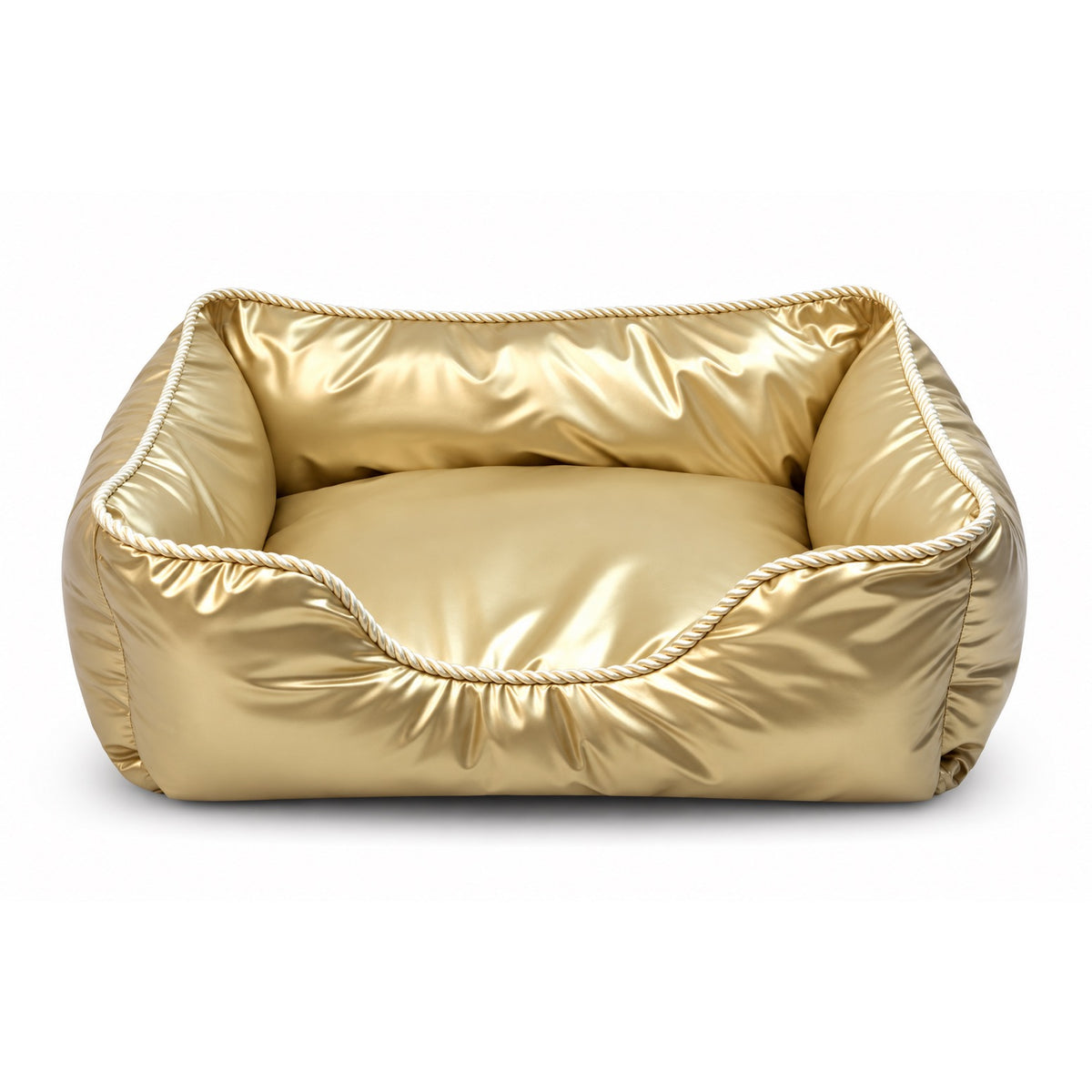 Rope Trim Sofa Bed for Naps - Metallic Gold