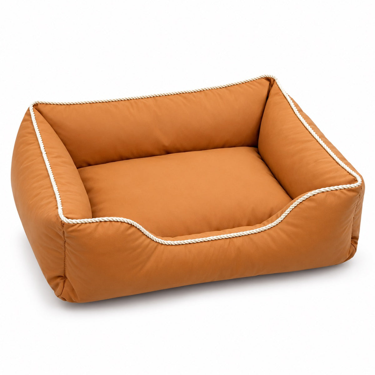 Rope Trim Sofa Bed for Naps - Burnt Orange