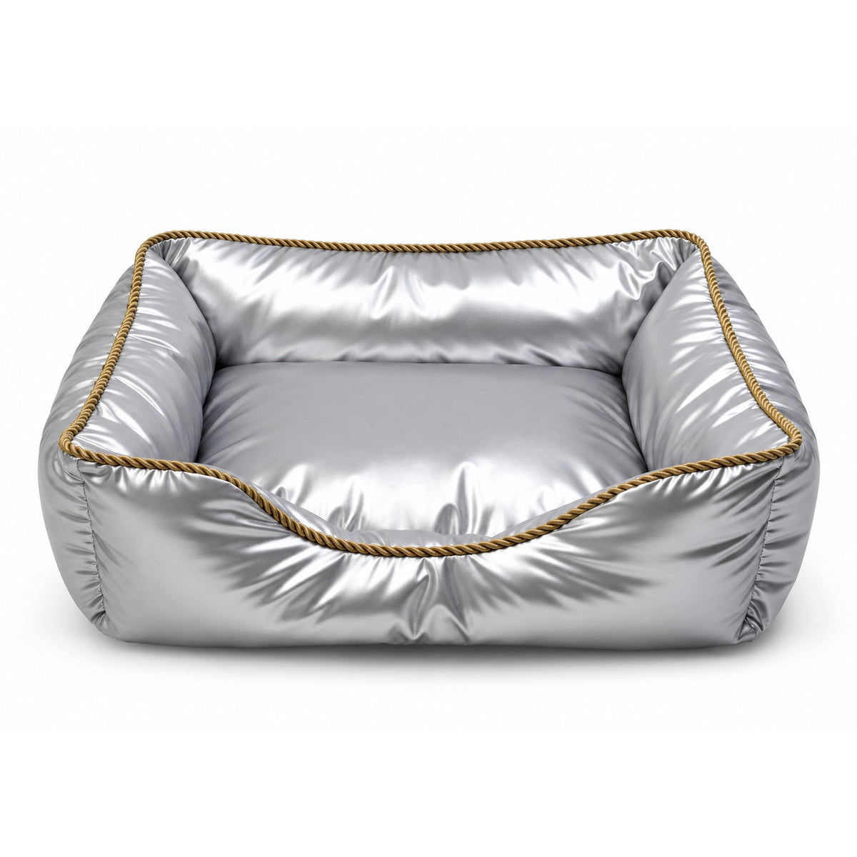 Rope Trim Sofa Bed for Naps - Metallic Silver