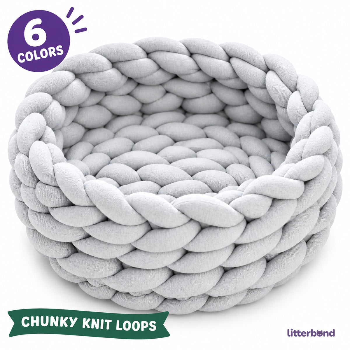Chunky Knit Basket Bed for Naps