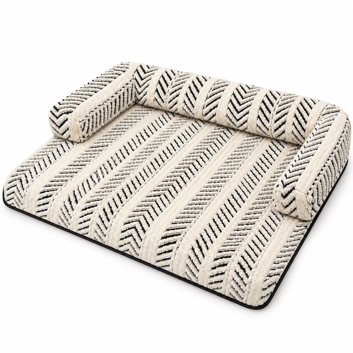 Bolster Sofa Mat for Naps - Ivory Chevron