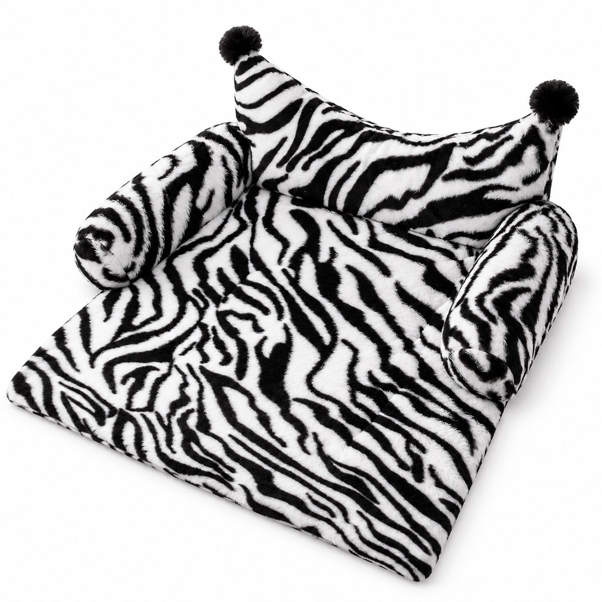 Bolster Sofa Mat for Naps - Black and White Zebra