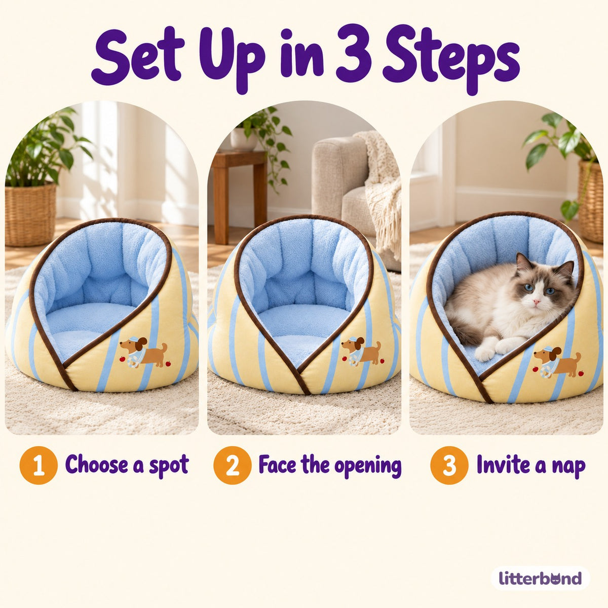 Wraparound Nest Bed for Cat Naps - how to use it