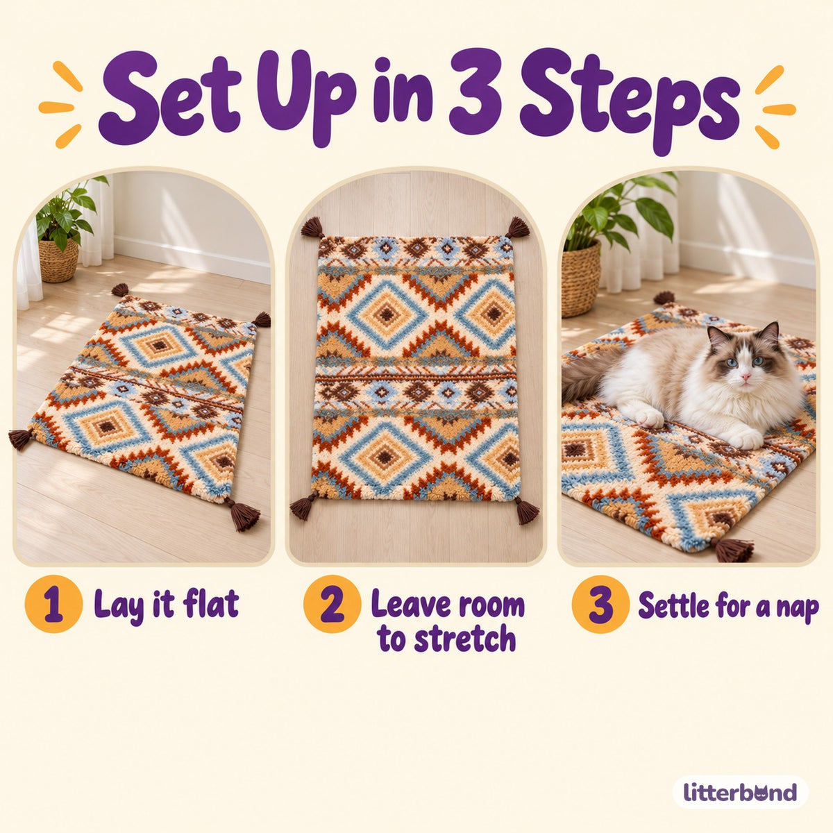 Patterned Plush Blanket Mat for Naps - how to use it
