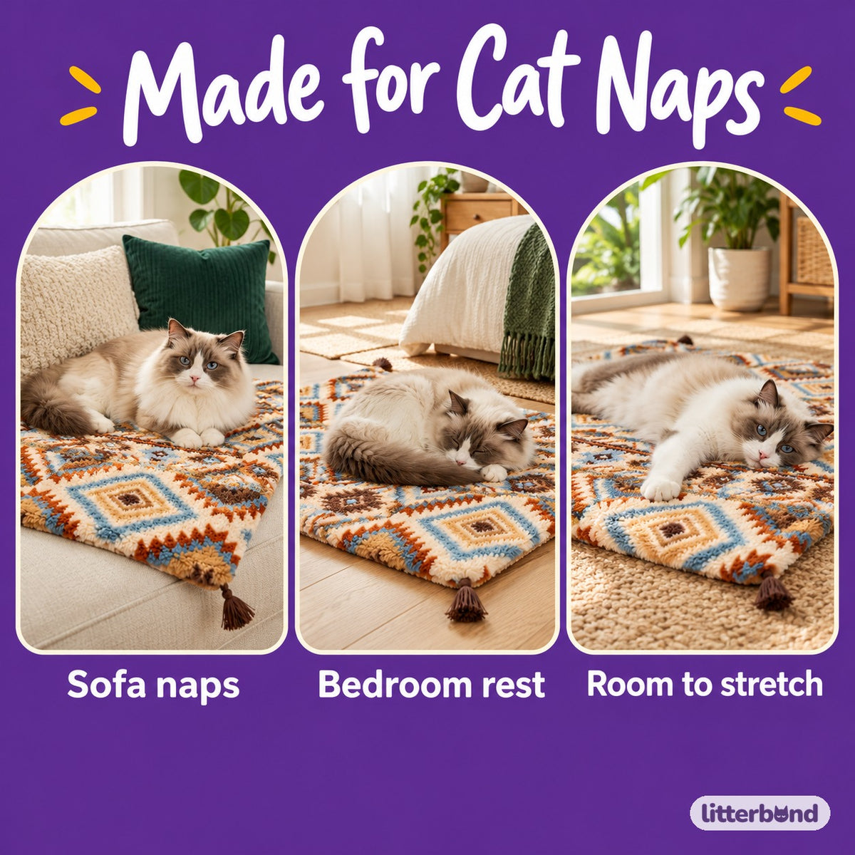 Patterned Plush Blanket Mat for Naps - cozy at home