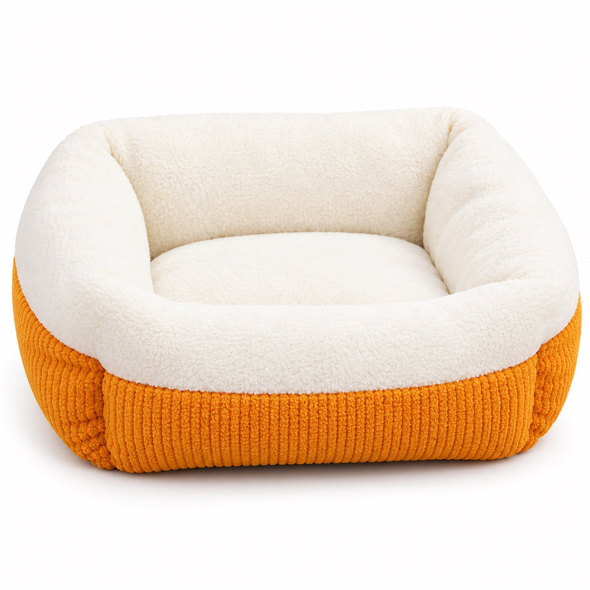 Ivory Bolster Bed for Naps - Pumpkin Orange