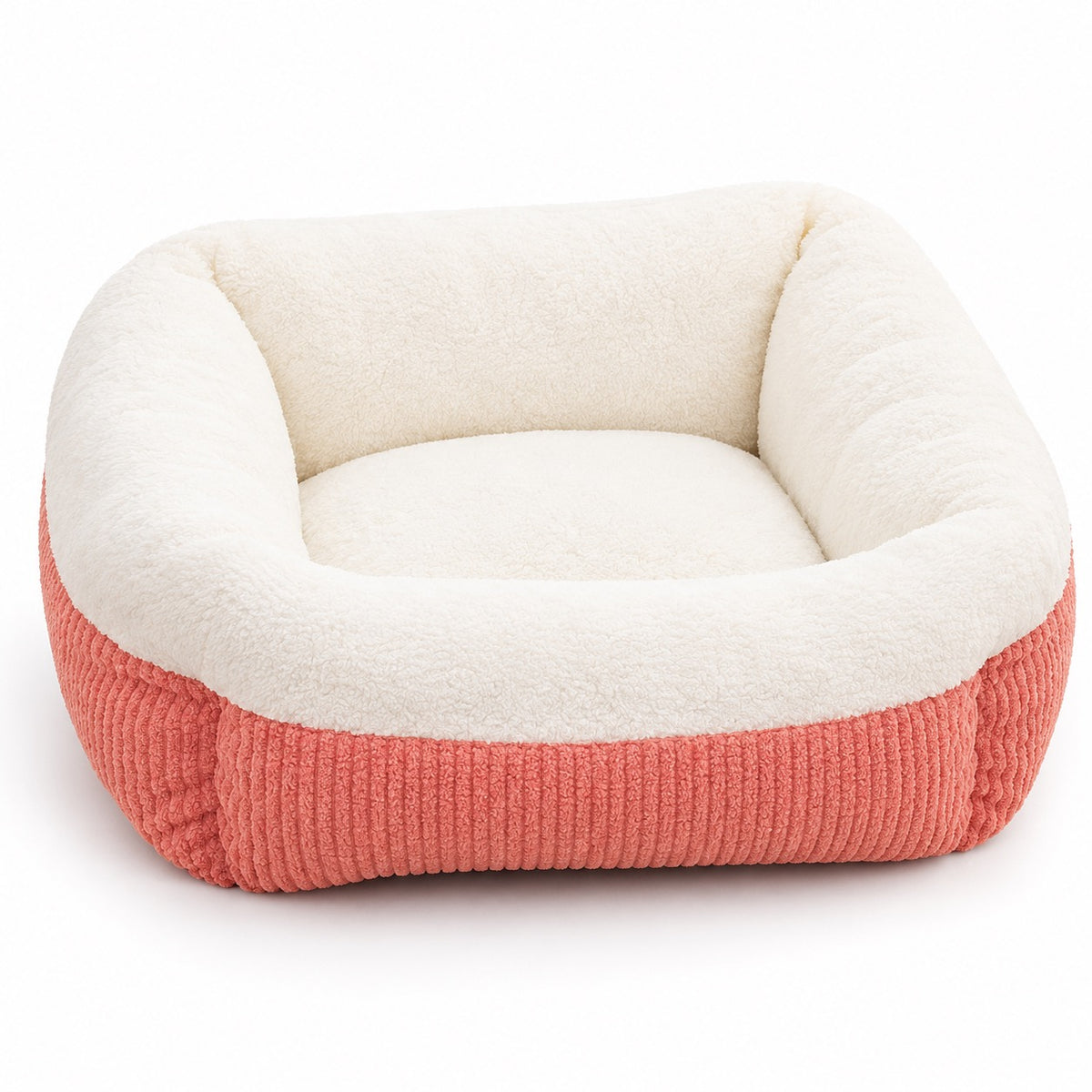 Ivory Bolster Bed for Naps - Coral Pink