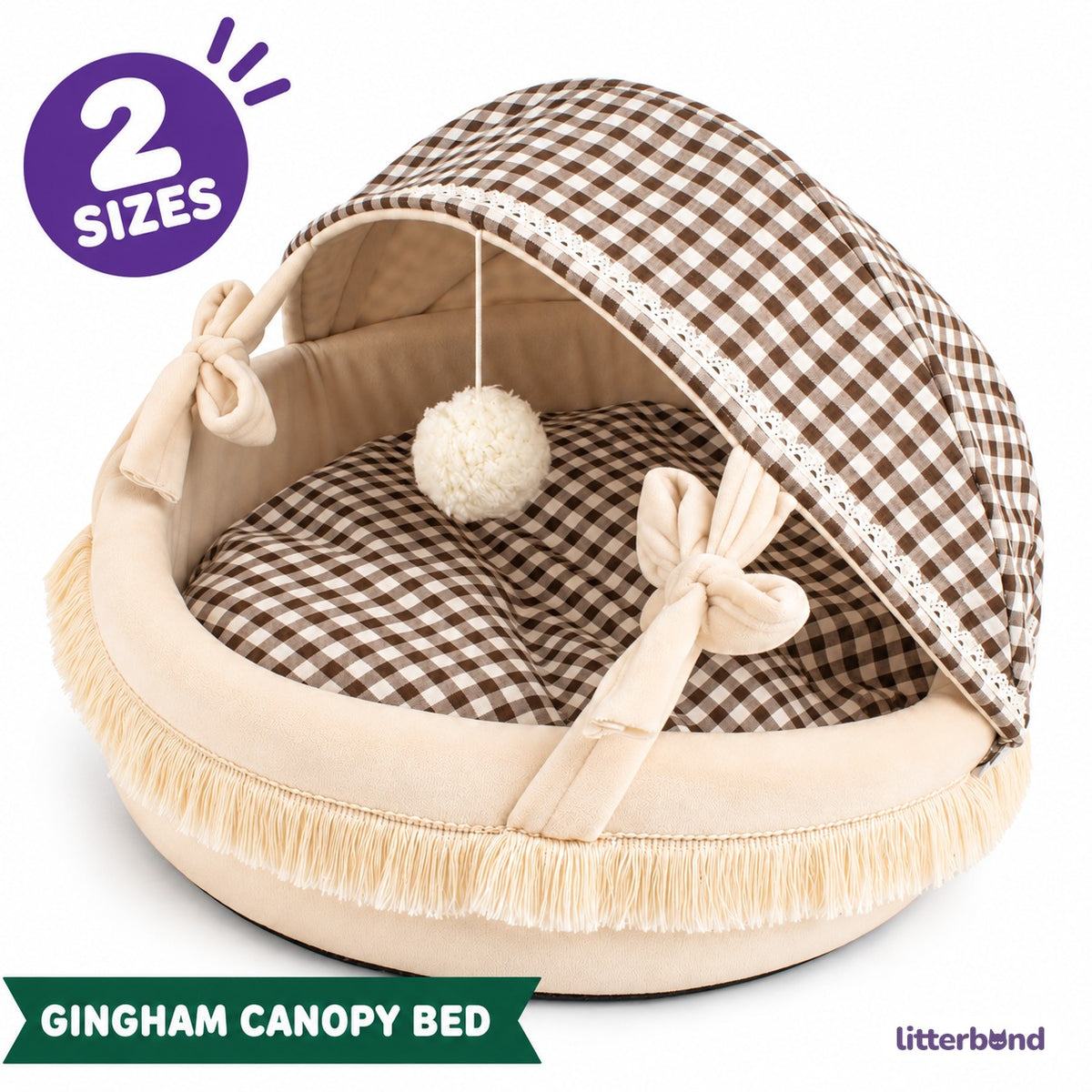 Gingham Canopy Bed for Naps