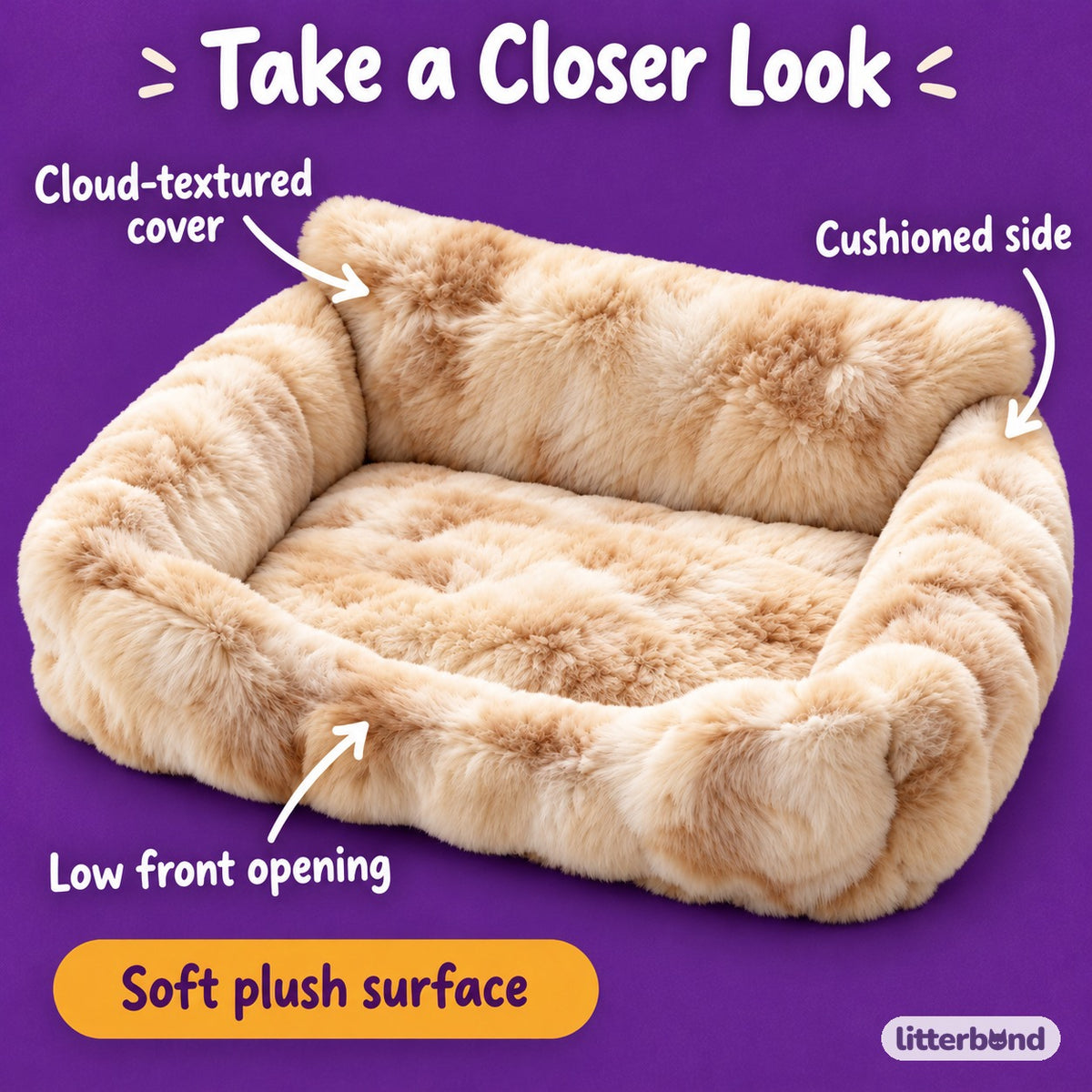Cloud Sofa Dog Bed for Naps - close-up details