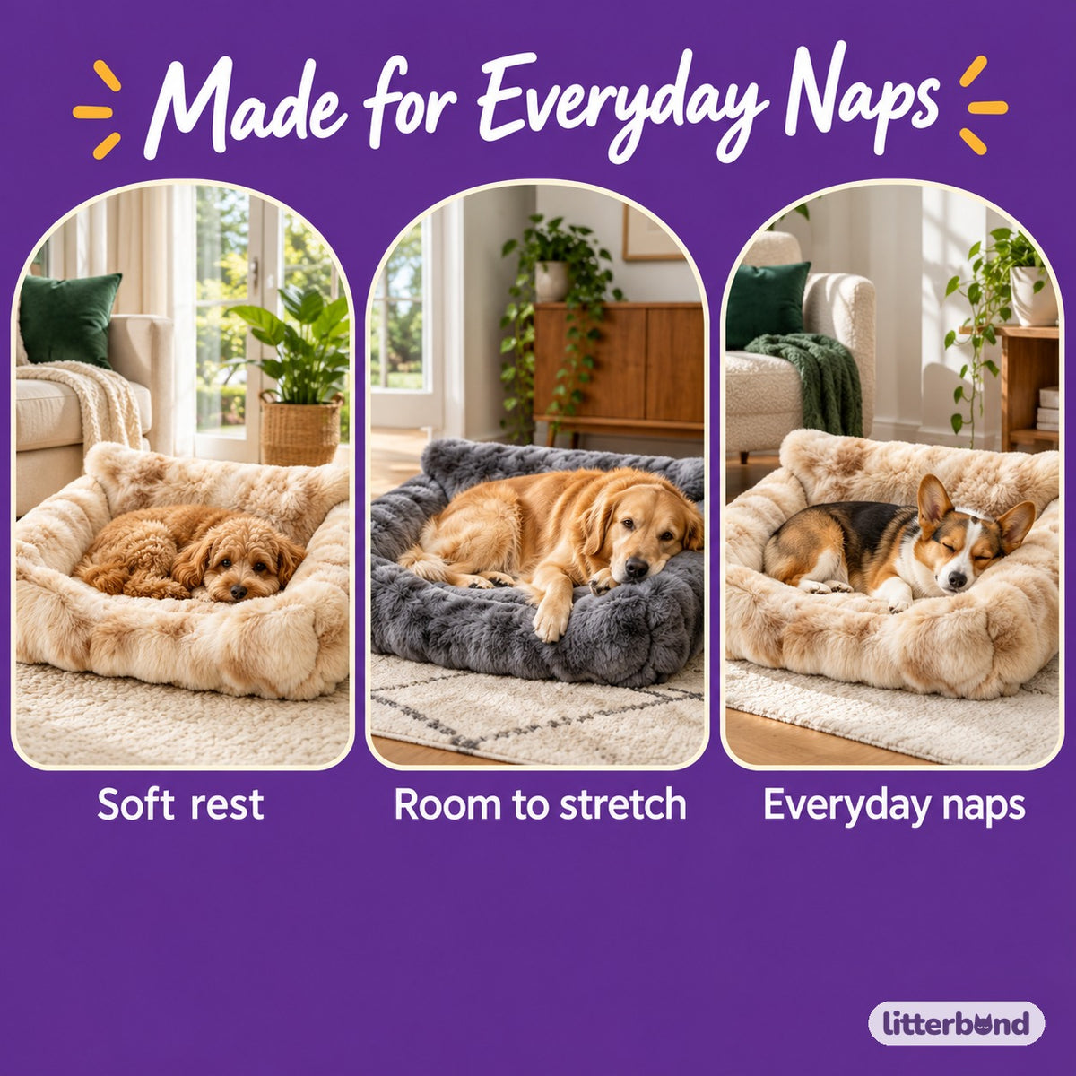 Cloud Sofa Dog Bed for Naps - cozy at home