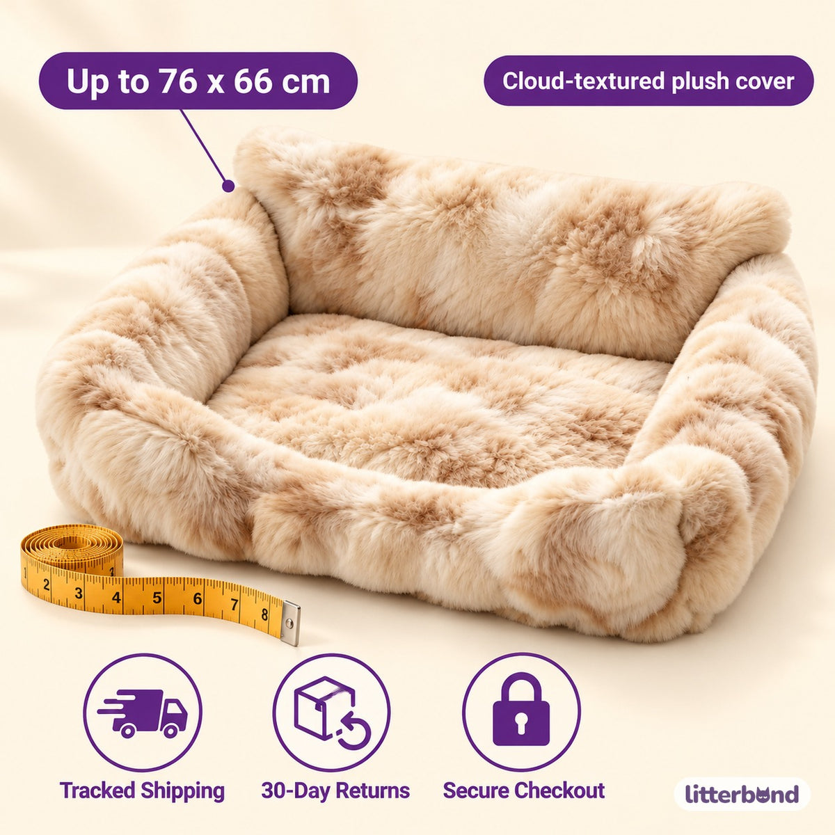 Cloud Sofa Dog Bed for Naps - size and details