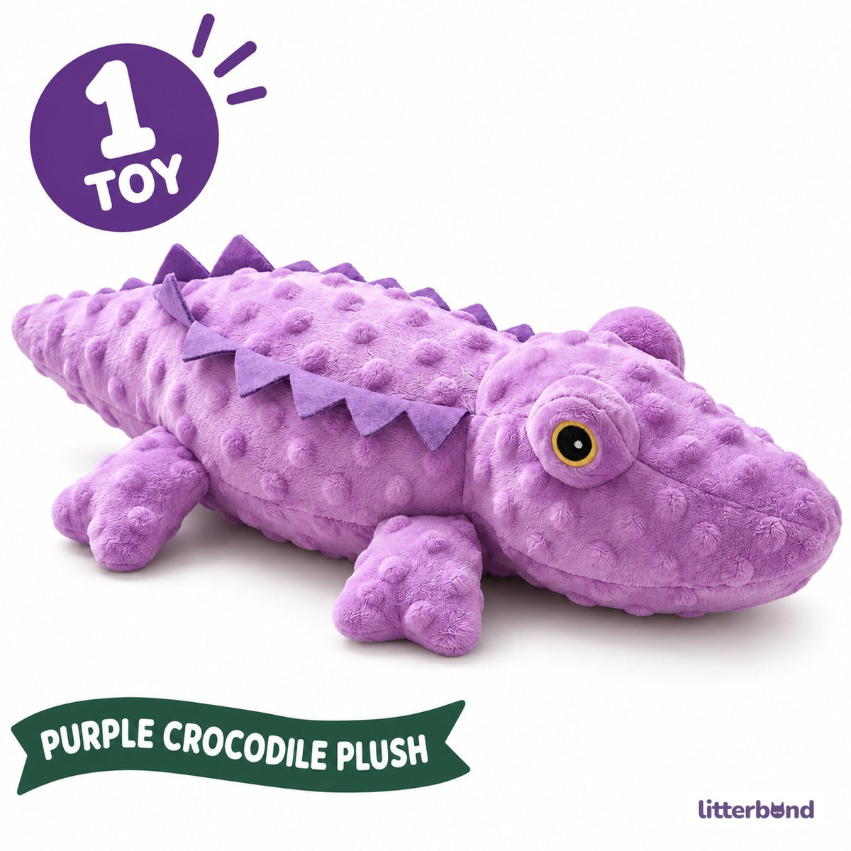 Purple Crocodile Plush for Fetch