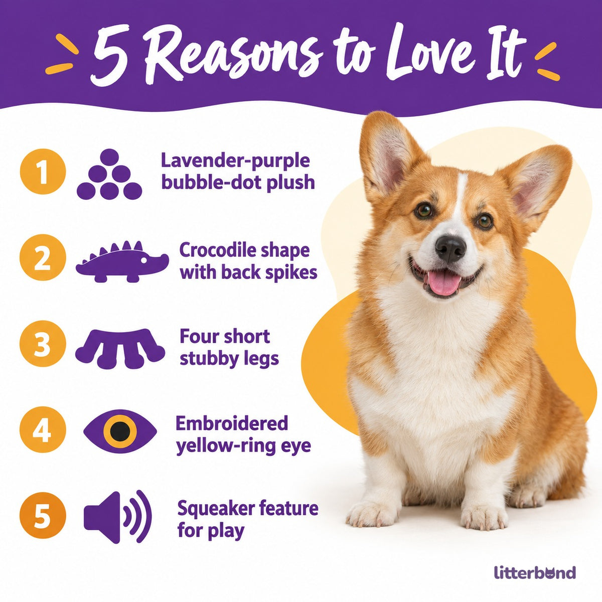Purple Crocodile Plush for Fetch - 5 reasons to love it