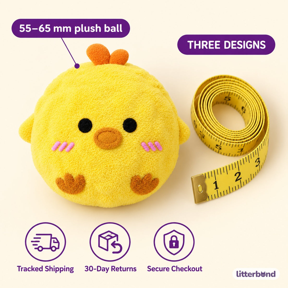 Animal Squeaky Ball for Tossing - size and details