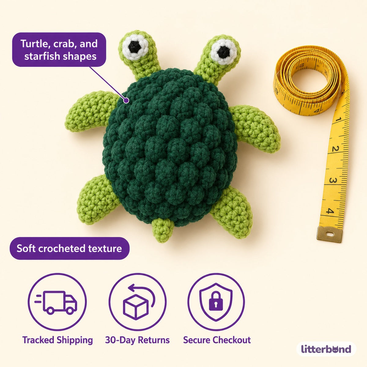 Ocean Plushes for Carry Play - size and details