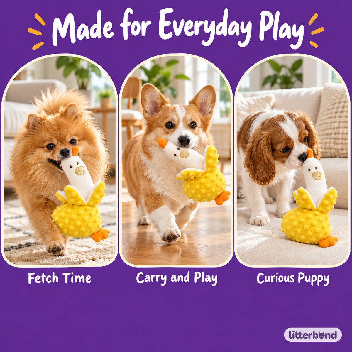 Banana Duck Plush for Carrying - playtime at home