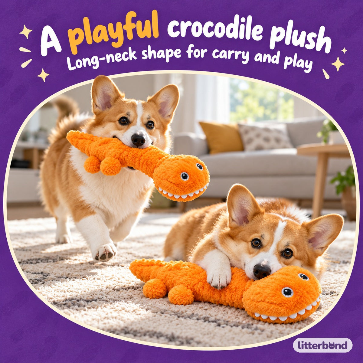 Crocodile Squeaker for Carrying with a dog
