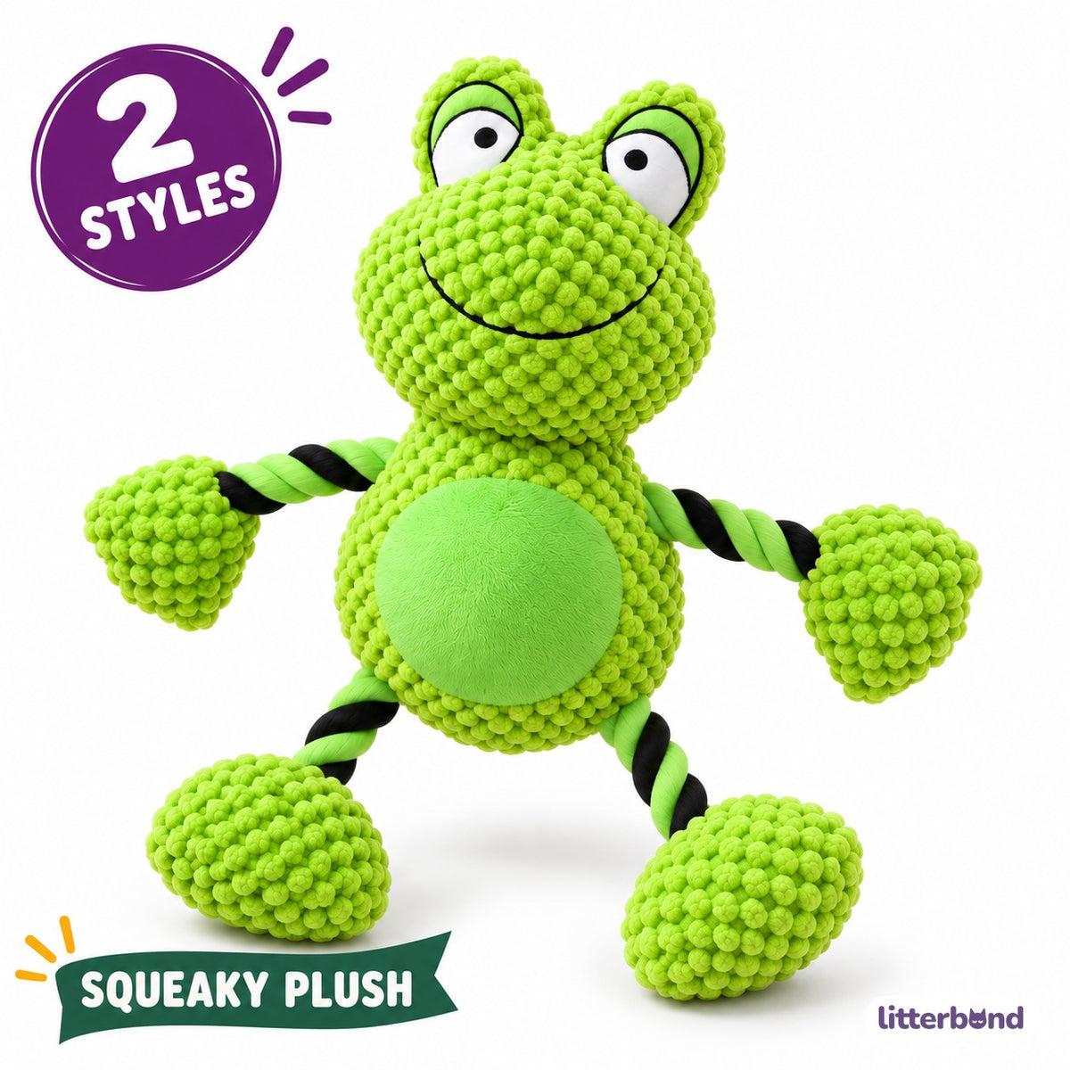 Knotted Frog & Duck Tug Plush