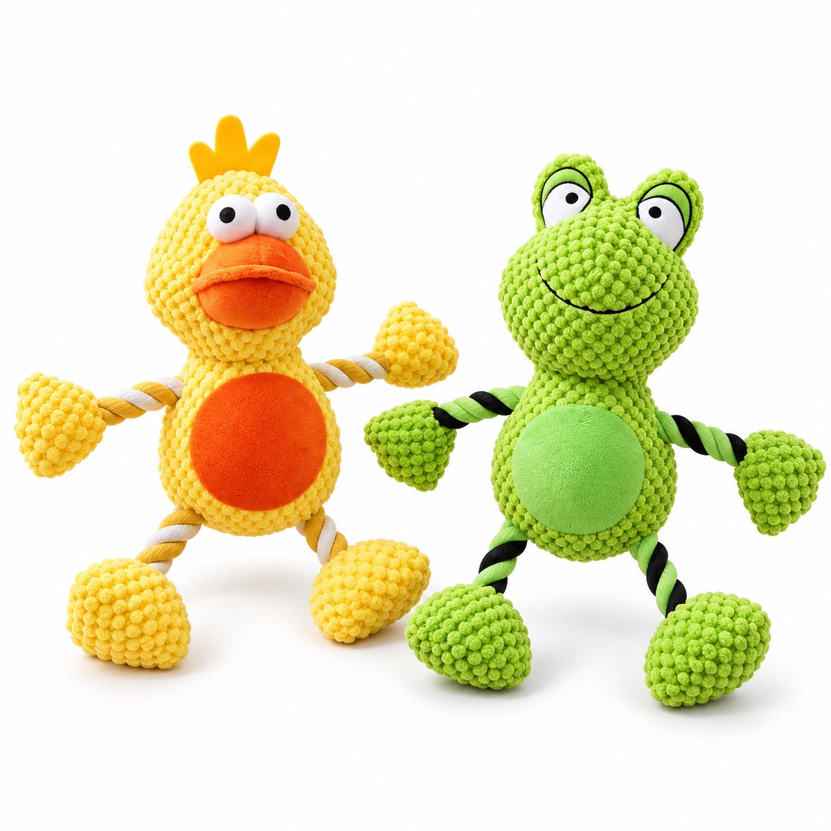 Knotted Frog & Duck Tug Plush - Frog Tug Plush