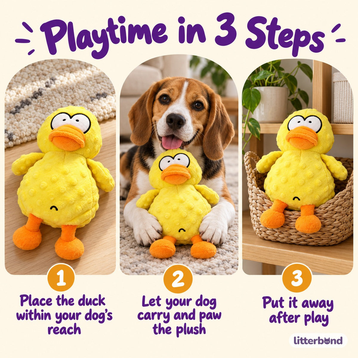 Bumpy Duck Plush for Carrying - how to play