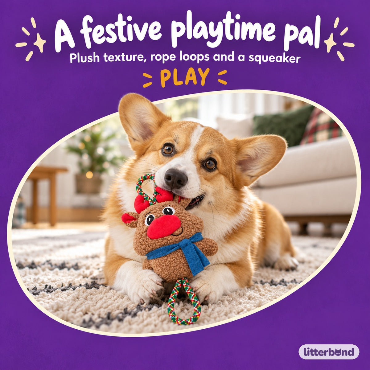 Christmas Rope Plush for Carrying with a dog