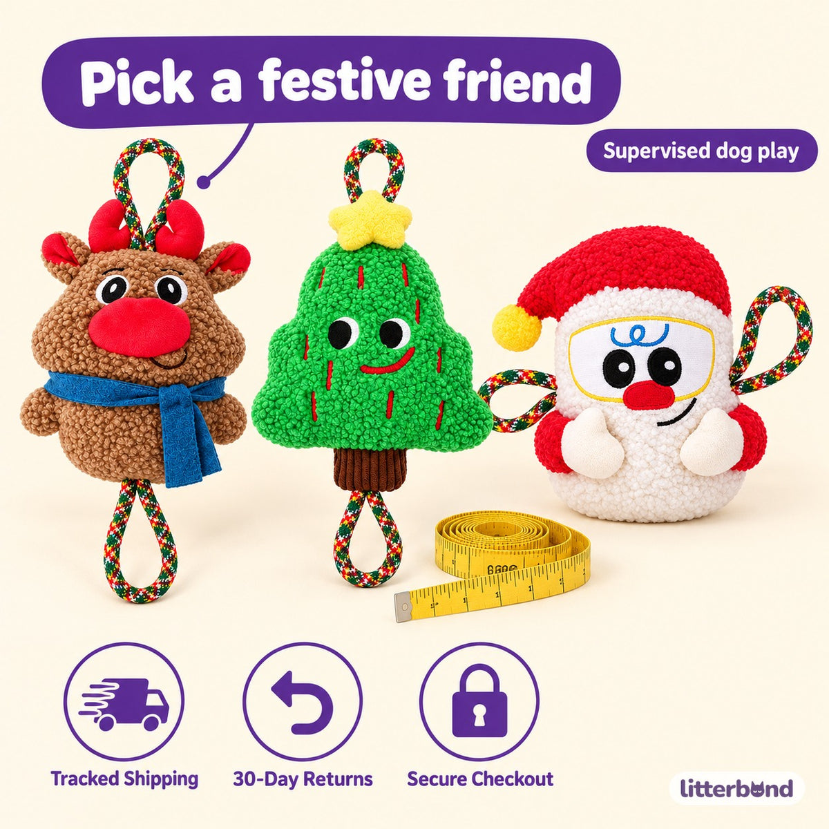 Christmas Rope Plush for Carrying - size and details