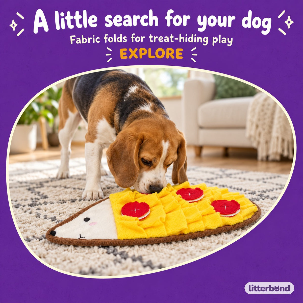 Layered Snuffle Mat for Treat Searches with a dog