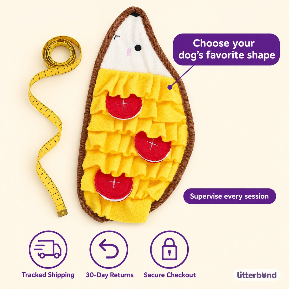 Layered Snuffle Mat for Treat Searches - size and details