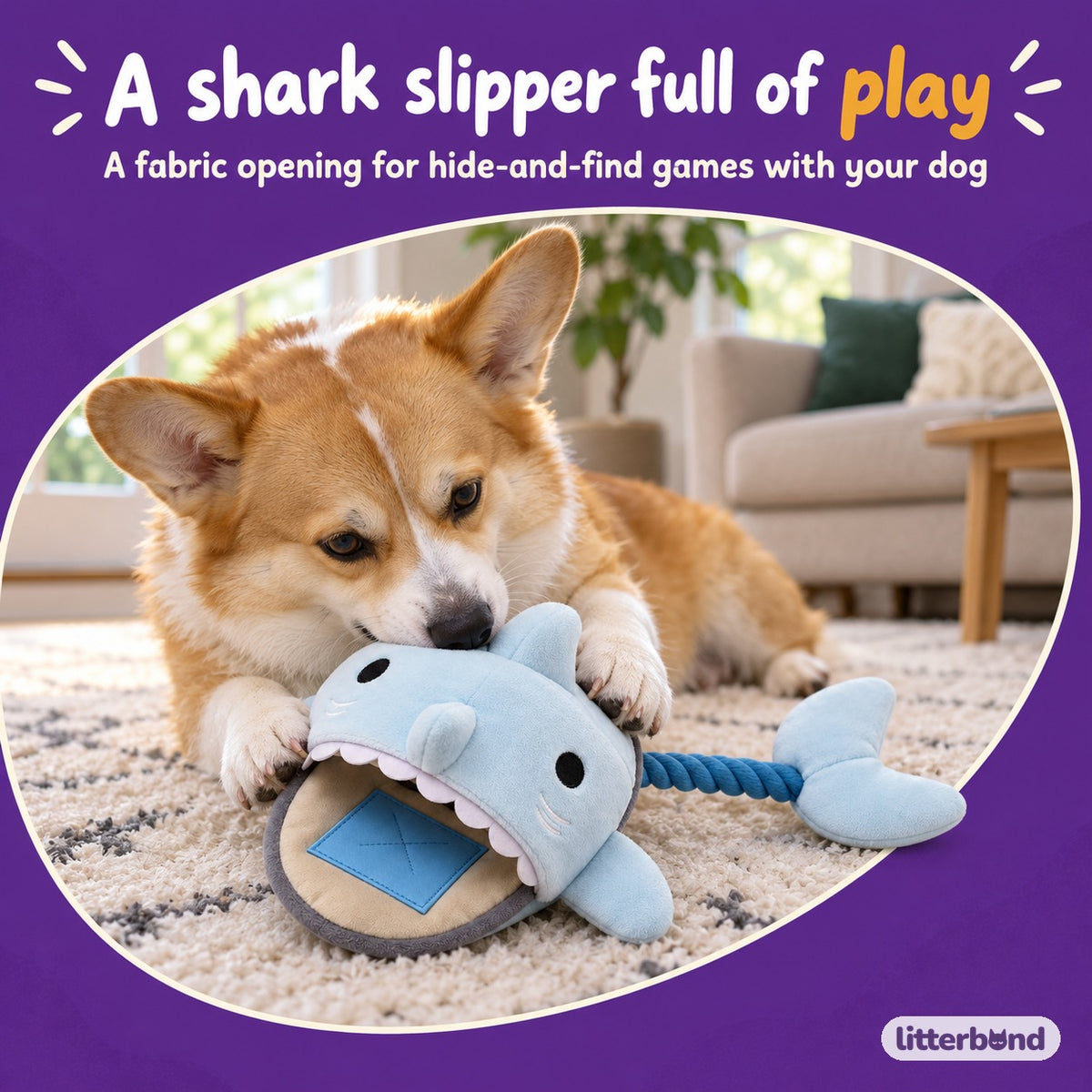 Shark Slipper Toy for Carrying with a dog