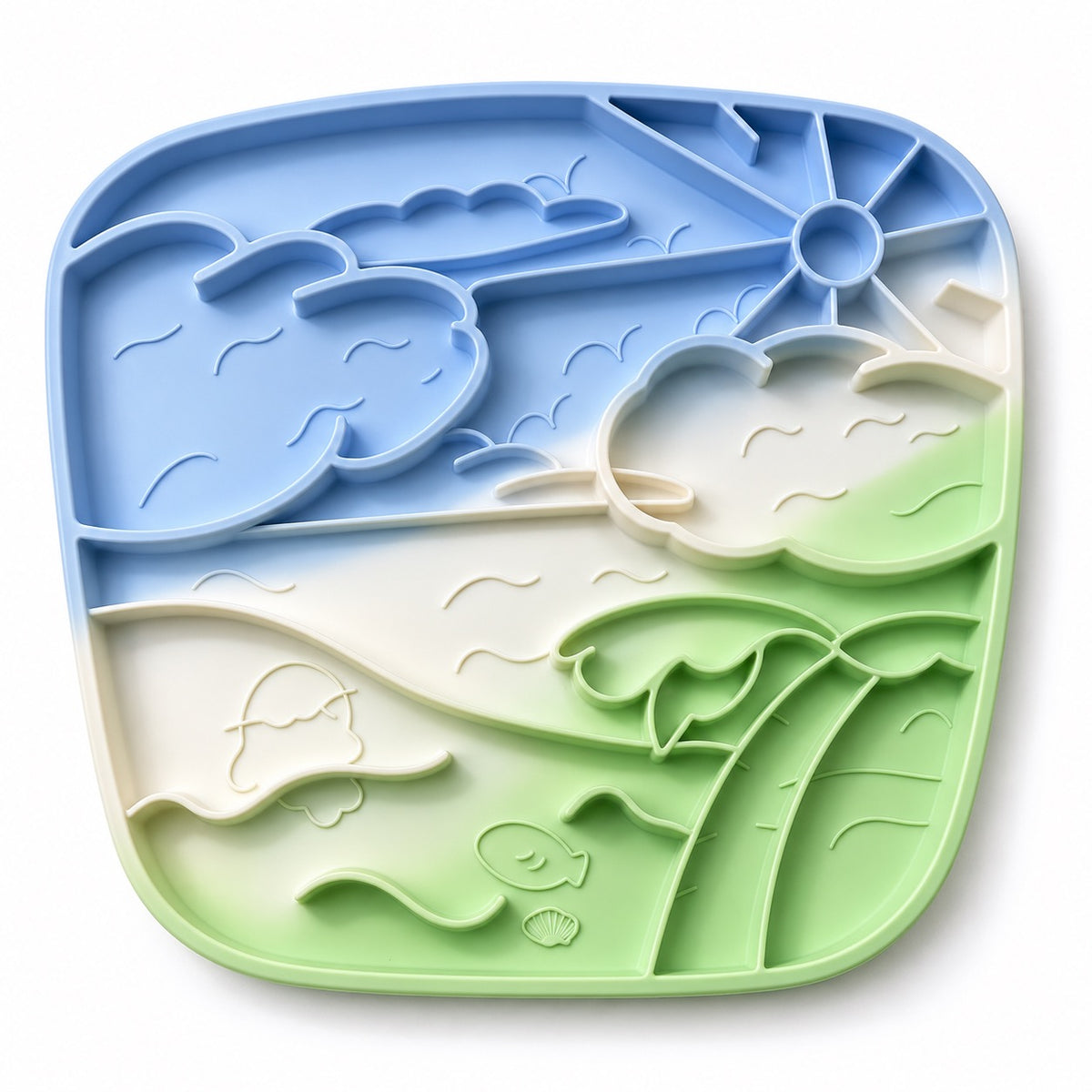 Beach Lick Mat for Treats - Blue Cream Green