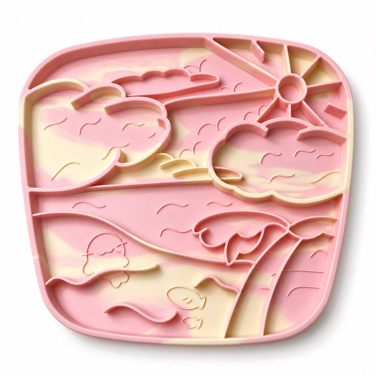 Beach Lick Mat for Treats - Pink Cream