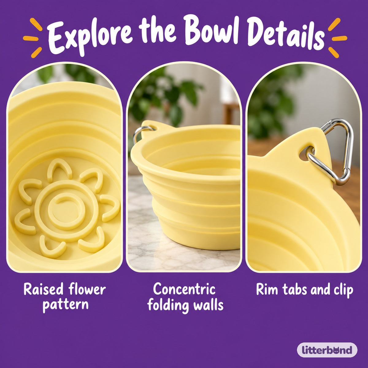 Folding Flower Bowl for Meals - mealtime at home