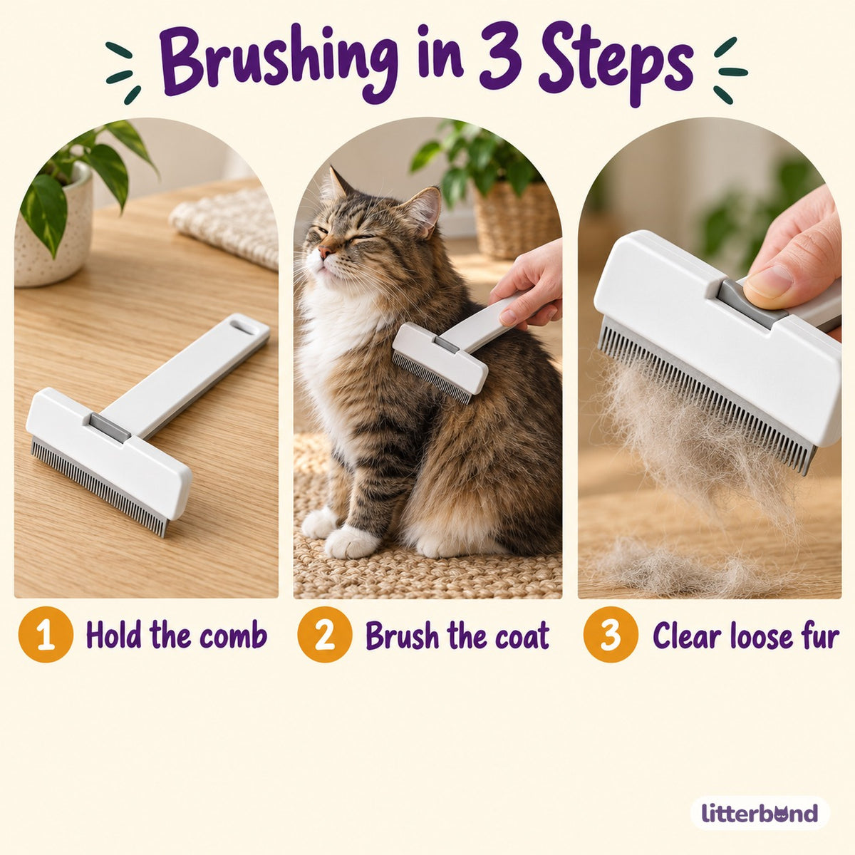 Rounded Tooth Comb for Brushing - how to use it
