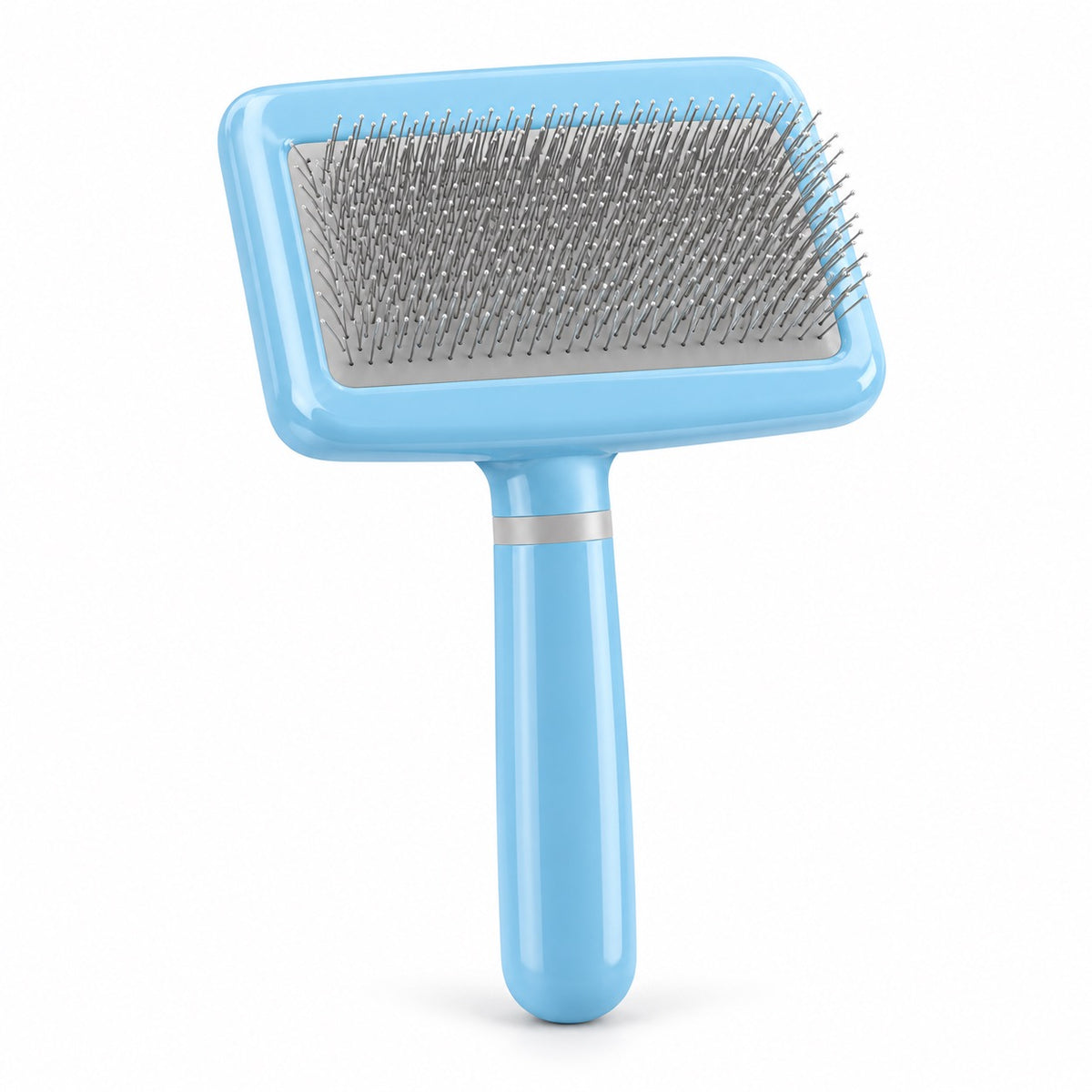 Square Head Slicker Brush for Brushing - Blue Slicker Brush