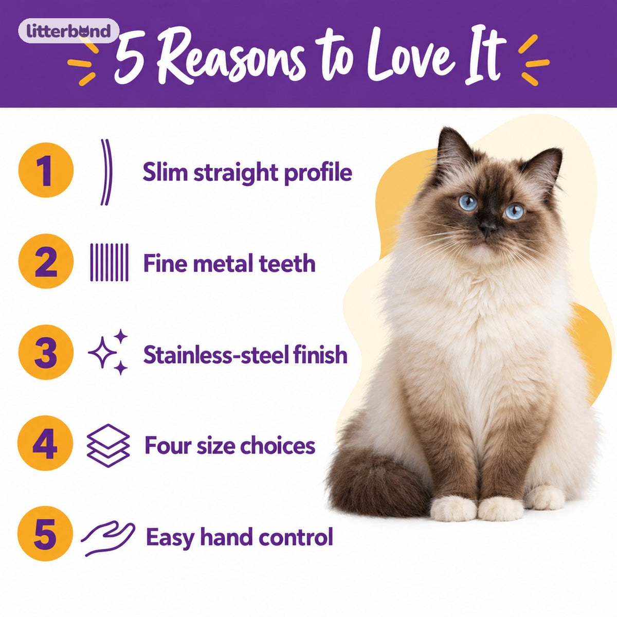 Straight Steel Grooming Comb - 5 reasons to love it