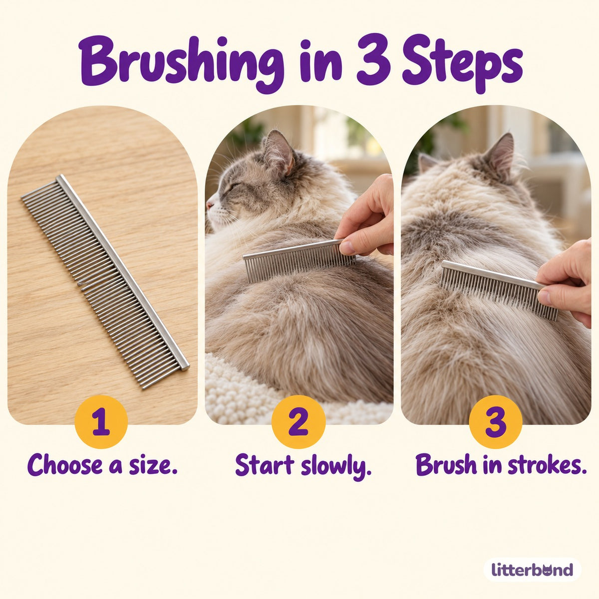Straight Steel Grooming Comb - how to use it