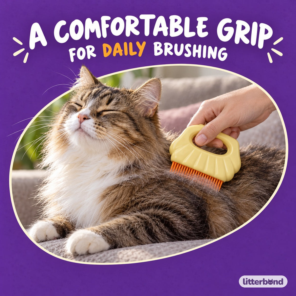 Shell Massage Comb with a cat