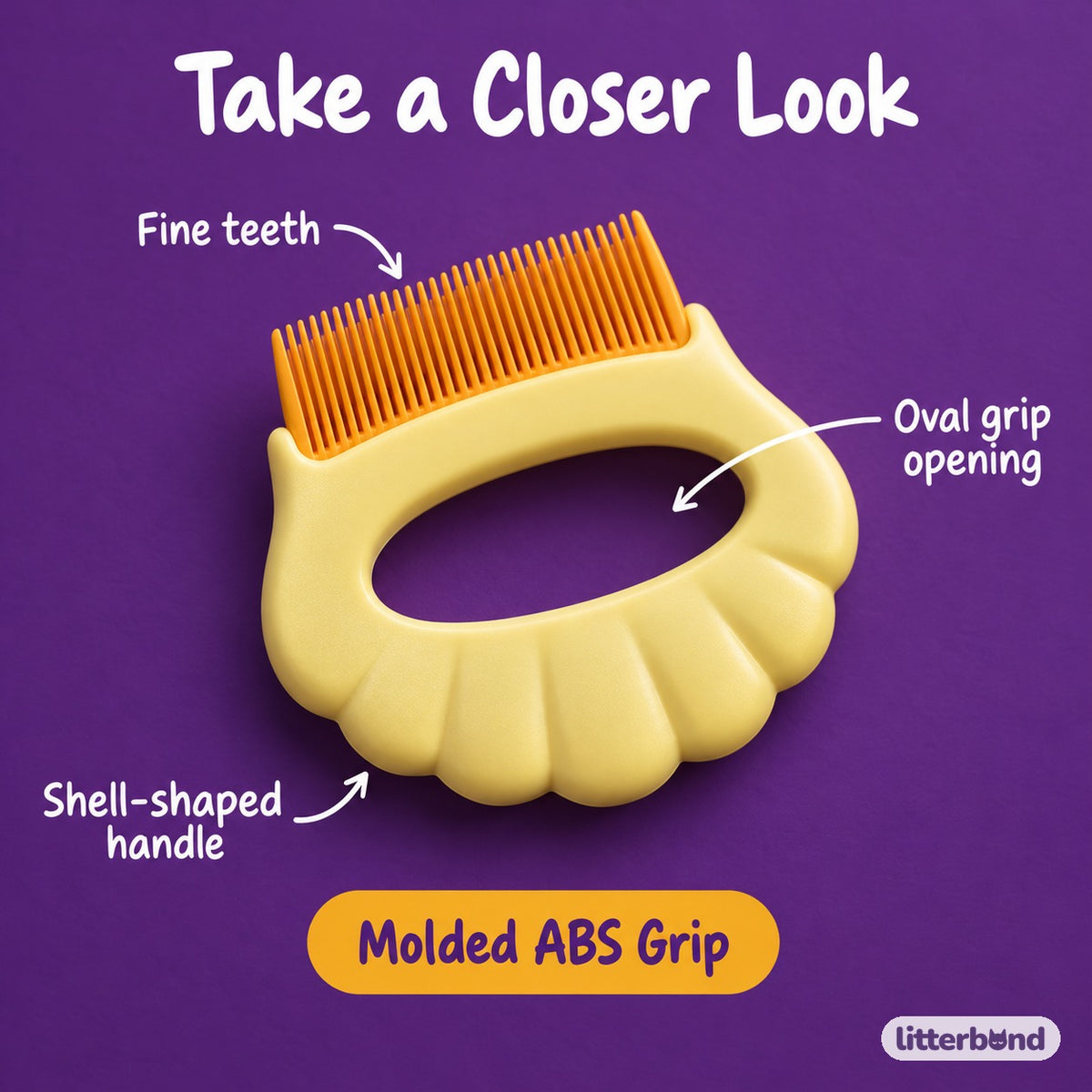Shell Massage Comb - close-up details