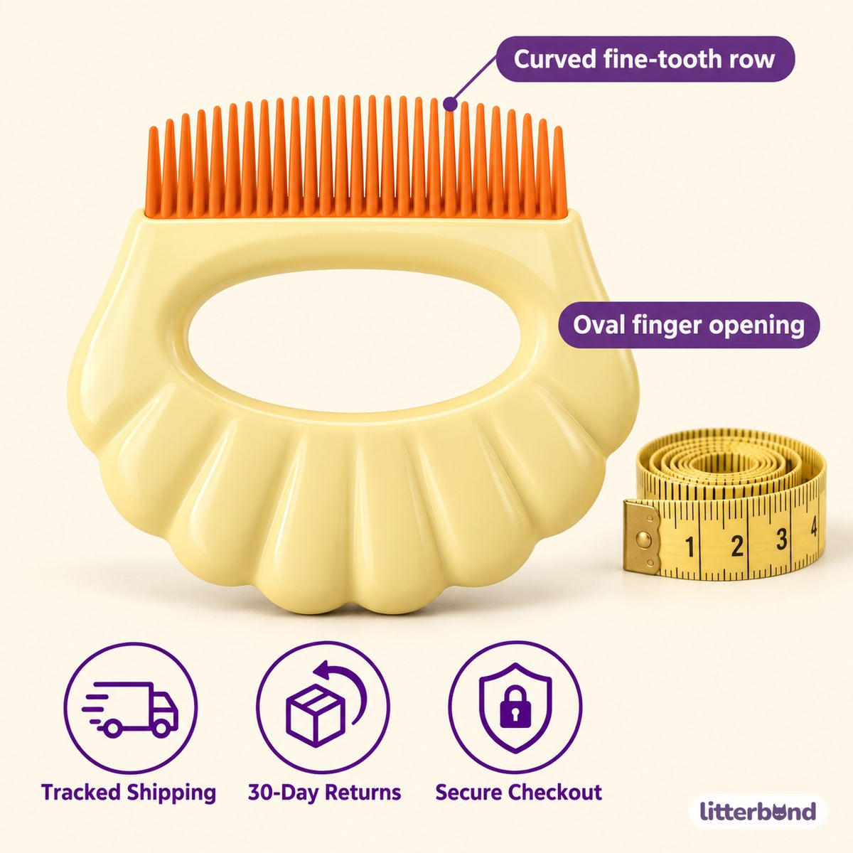 Shell Massage Comb - size and details