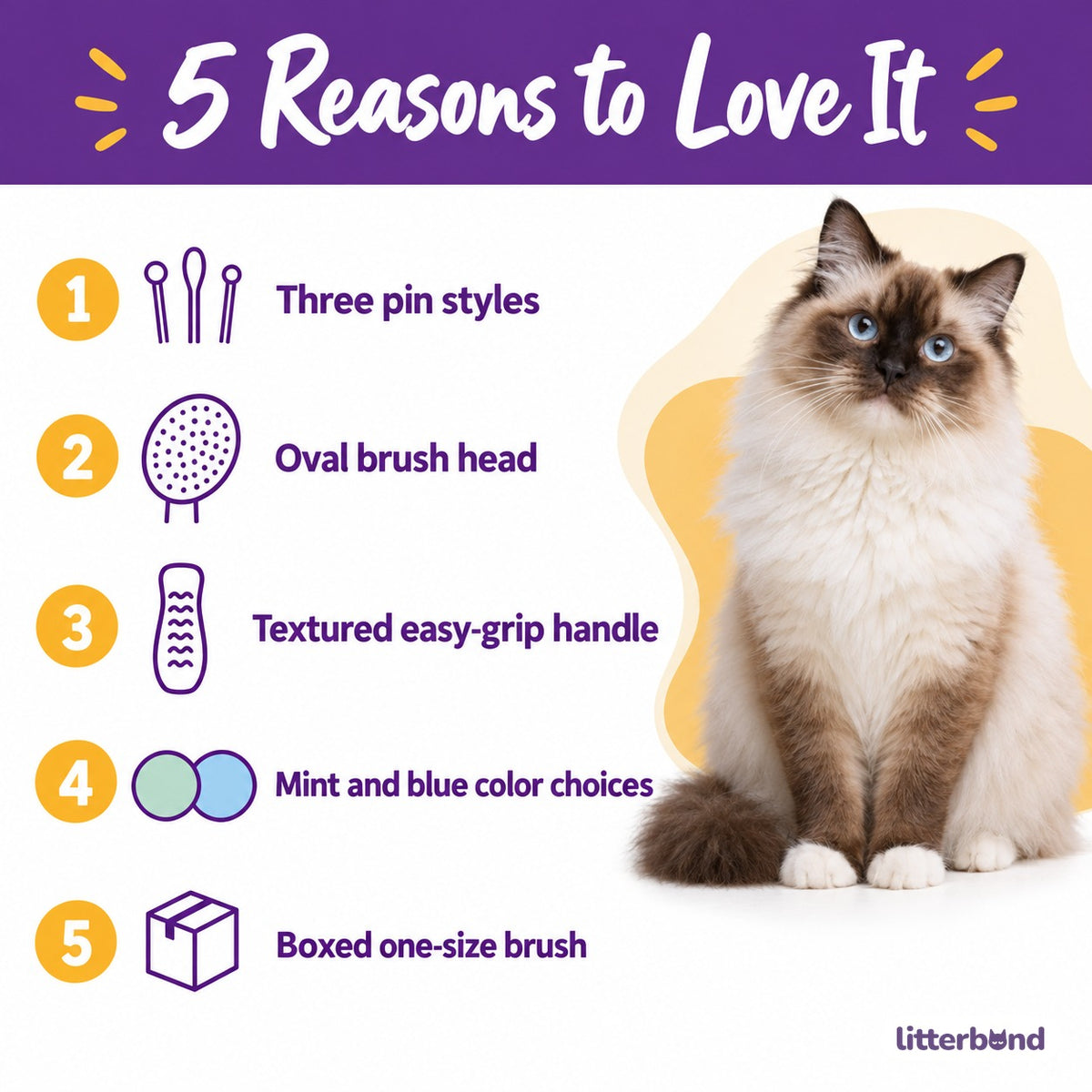 Three-Pin Slicker Brush for Brushing - 5 reasons to love it