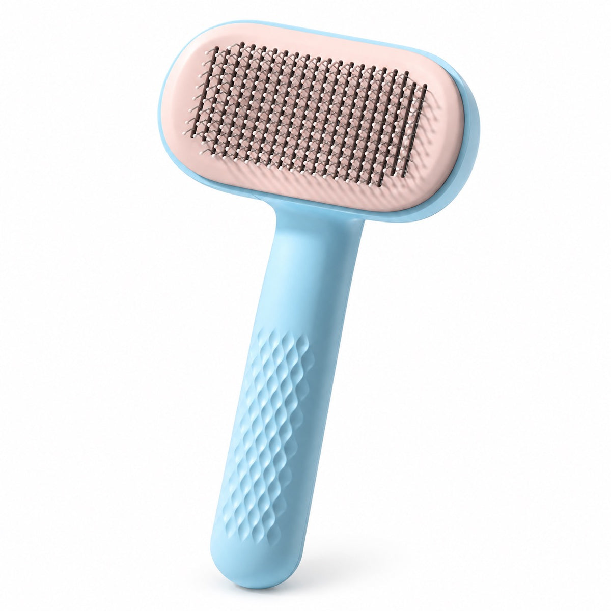 Three-Pin Slicker Brush for Brushing - Blue Rubber-Tip Pins